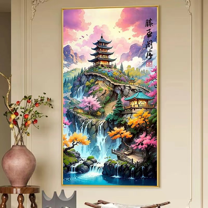 新款5D满钻滕王阁序钻石画厂家直销