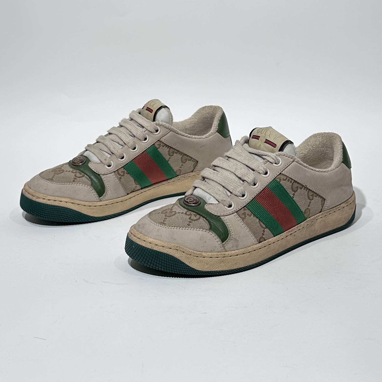 95新 GUCCI/古驰 35码/97新/Gucci/古驰 绿尾时尚脏脏鞋/BX80129
