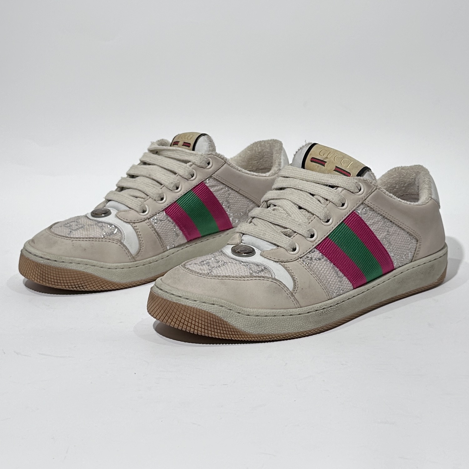 95新 GUCCI/古驰 36码/98新/Gucci/古驰 米色时尚脏脏鞋/BX01510