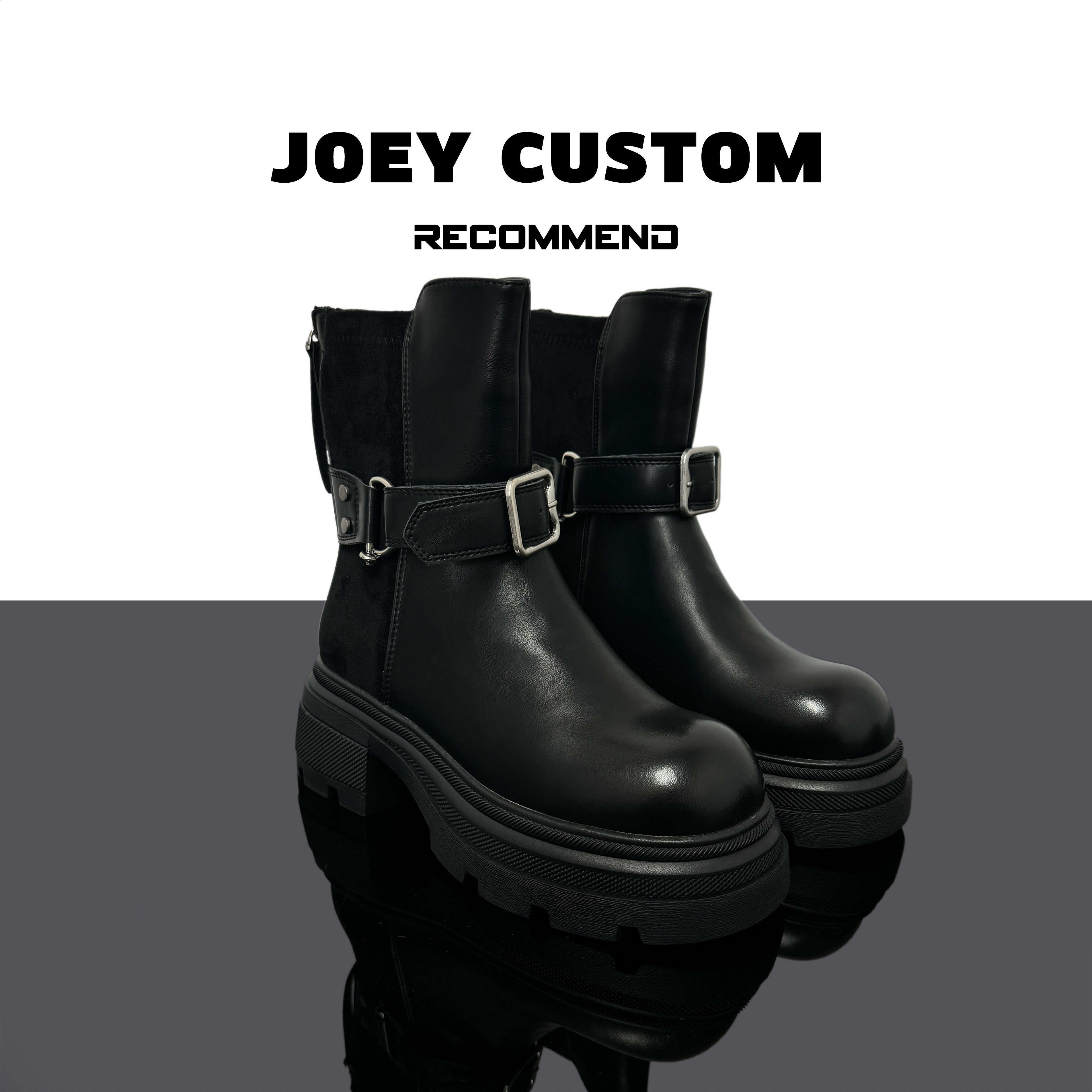 JOEY | 冬季上新保暖搭子后拉链英伦风设计感短靴女潮靴 0311-1