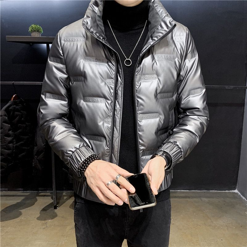 2023潮牌冬季羽绒服男士韩版潮流胖子加绒加大码轻薄短款加厚保暖