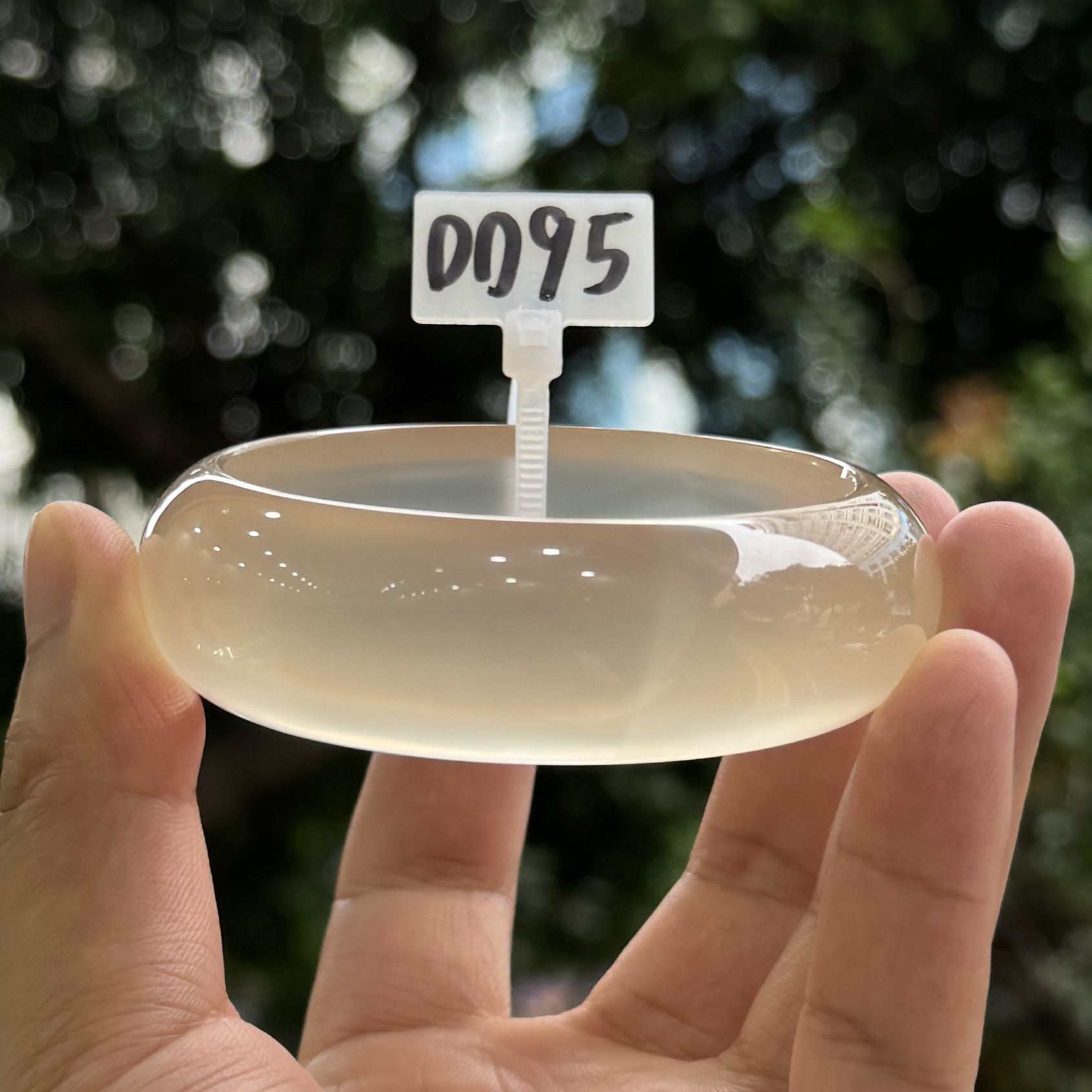 【阳琈珠宝】天然香槟玛瑙玉石手镯/圈口60/编号0095