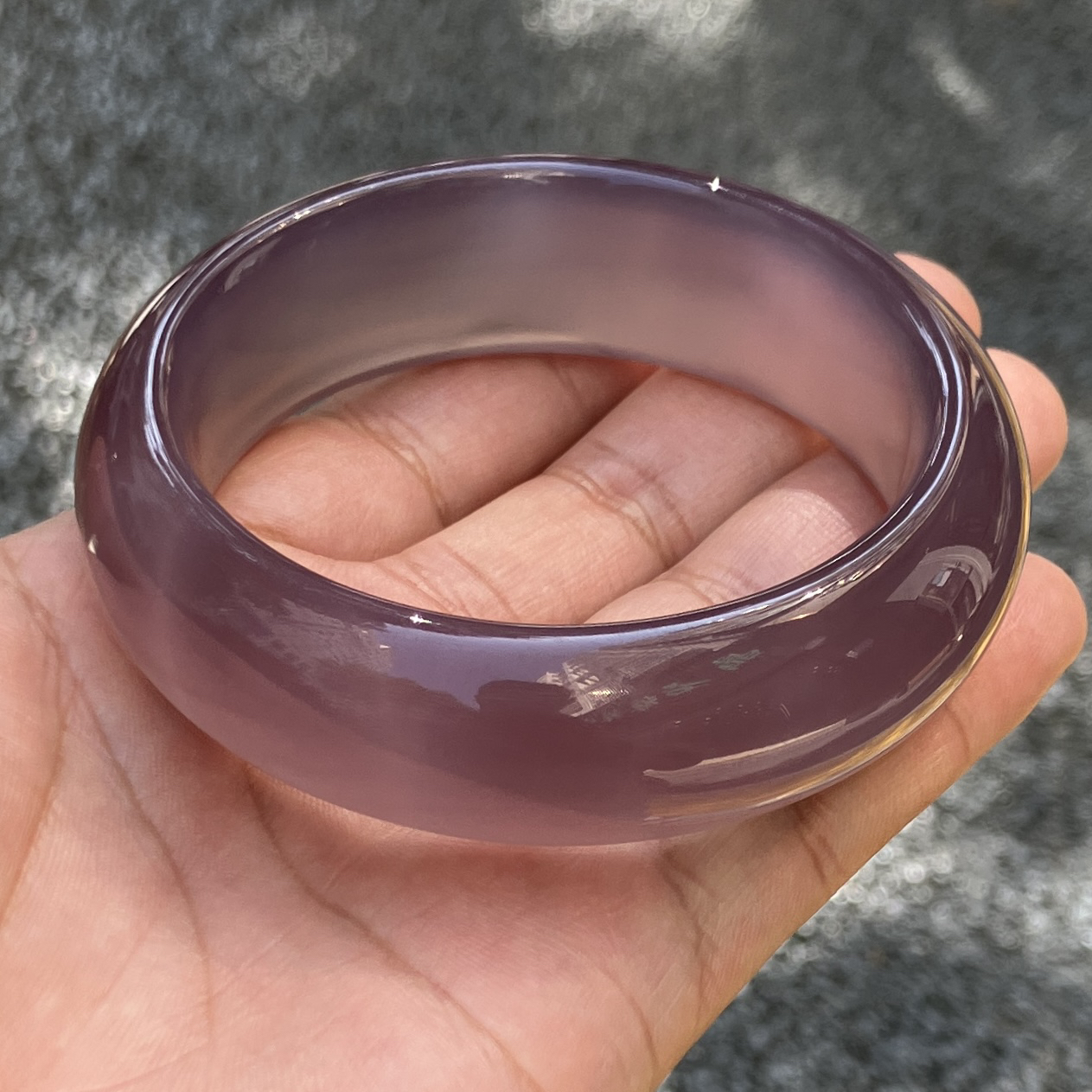 天然原色紫玛瑙手镯/圈口59/编号0068