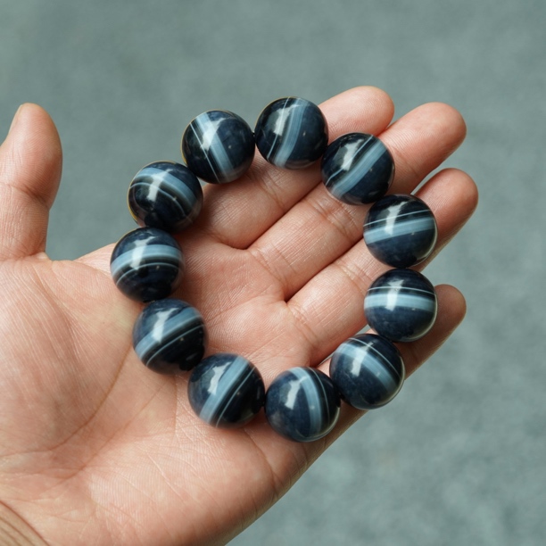 【阳琈珠宝】天然玛瑙手串（一线药师珠）单圈/19mm