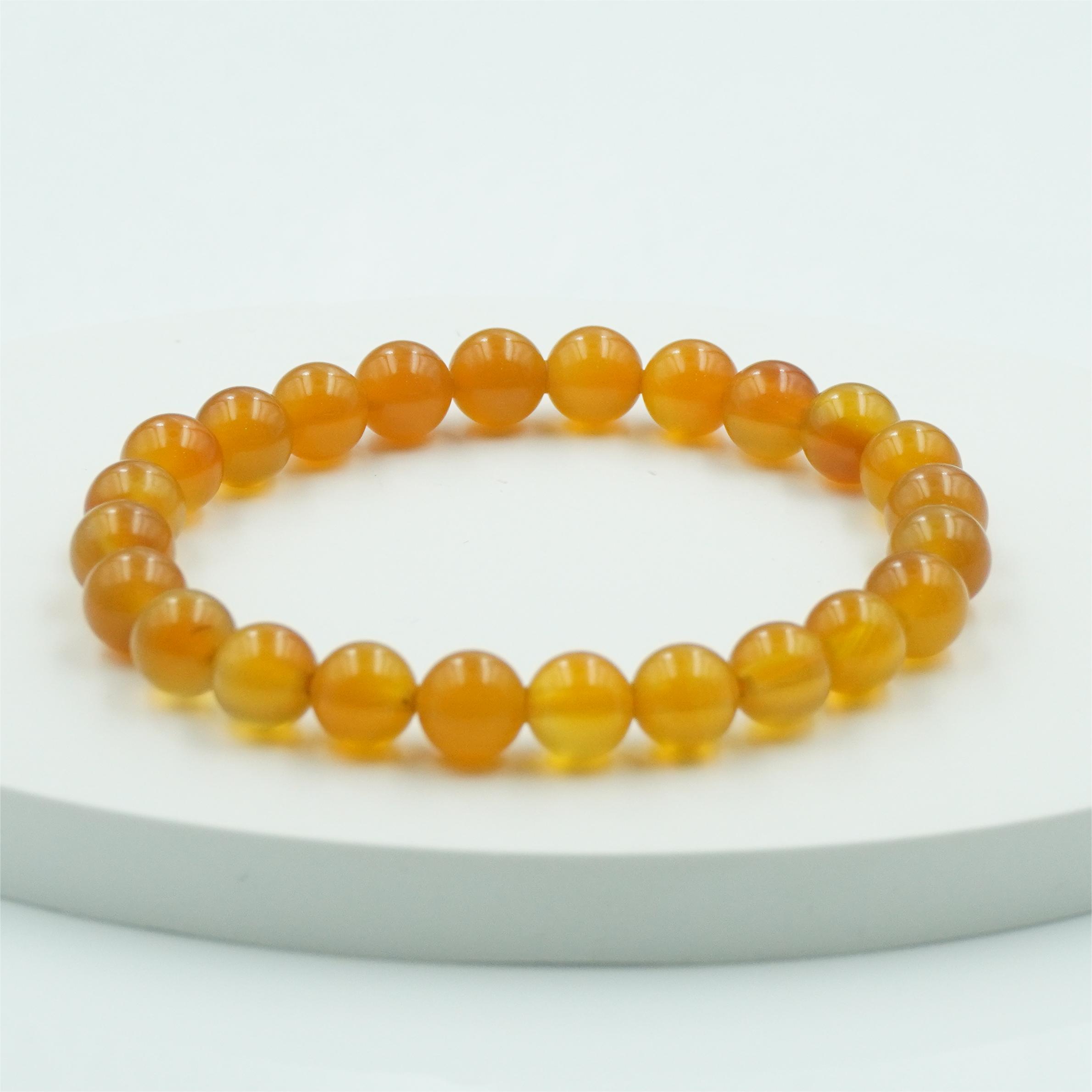 天然焦糖色玛瑙手串单圈/8mm