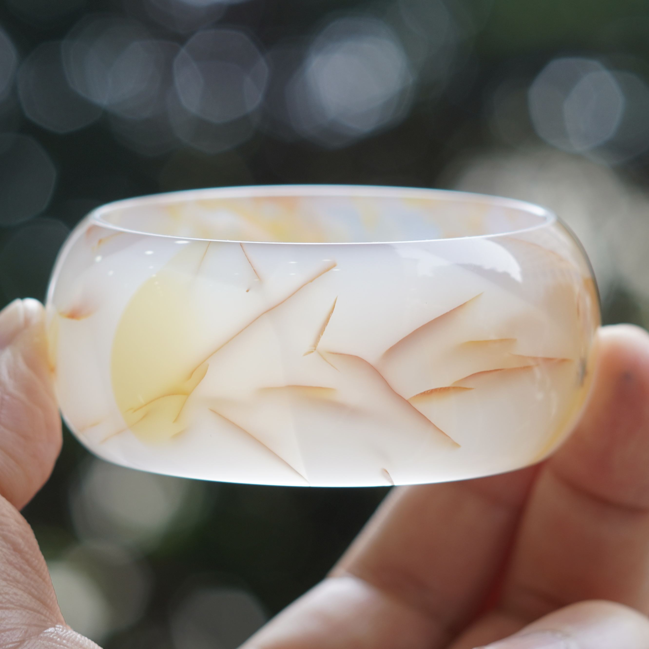 【阳琈珠宝】天然意境龙纹玛瑙玉石手镯/圈口54/编号022