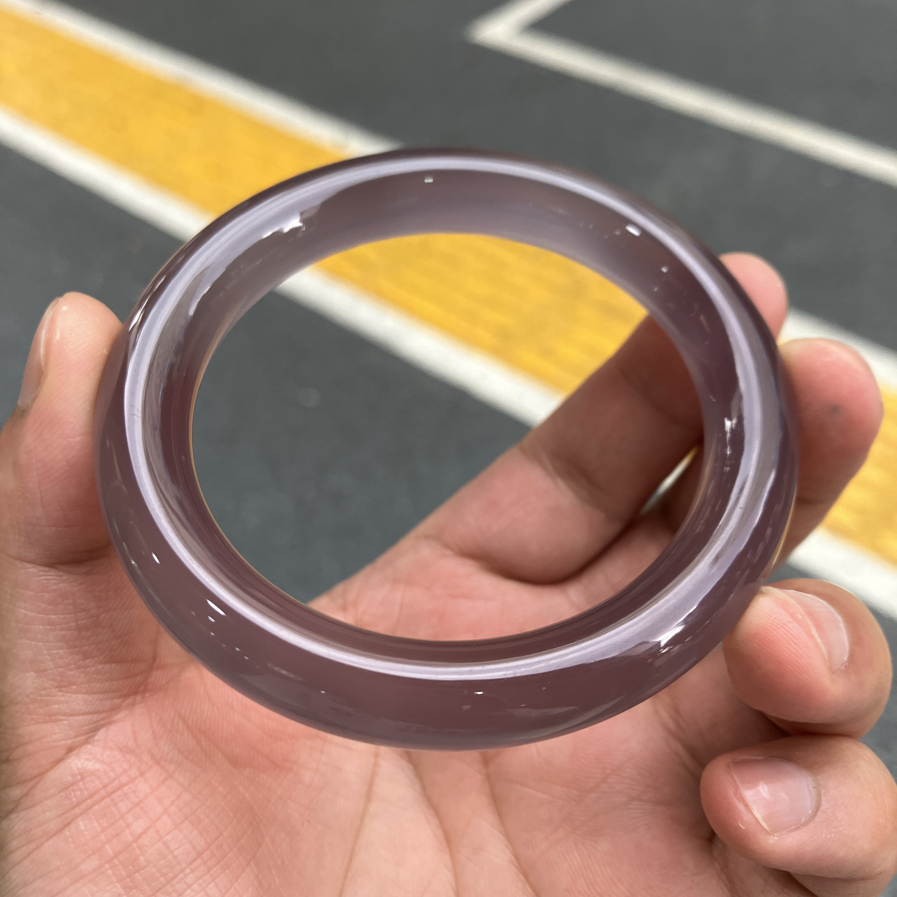 天然原色紫玛瑙手镯/圈口60/编号0074