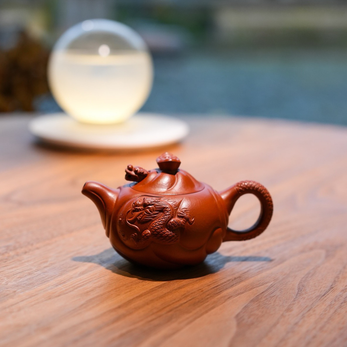 宜兴紫砂壶鱼化龙大红袍精品220ml纯手工茶壶小龙壶龙年紫砂茶 壶