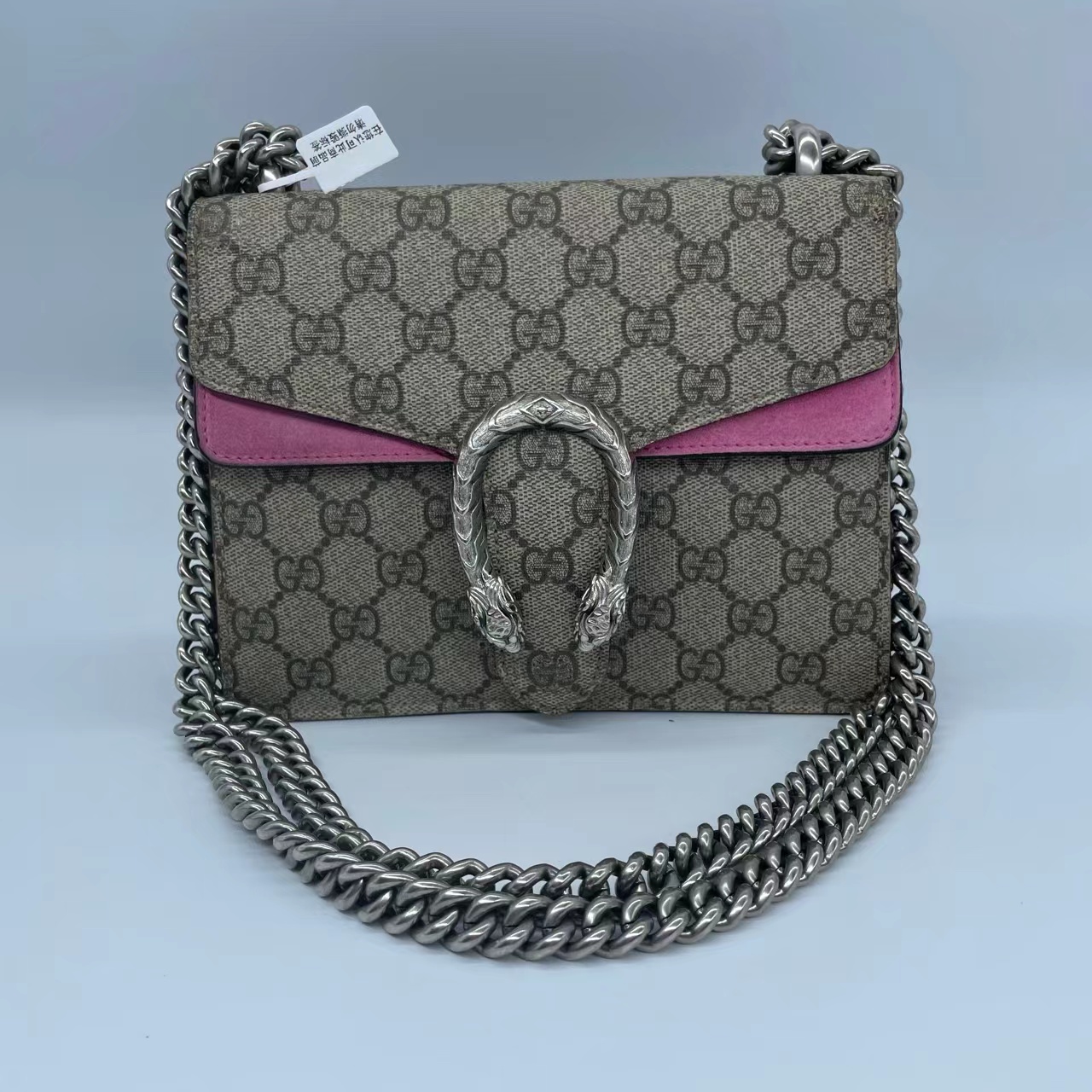 95新 GUCCI/古驰 古驰 酒神包 经典粉色 小号 单肩包 斜挎包32649
