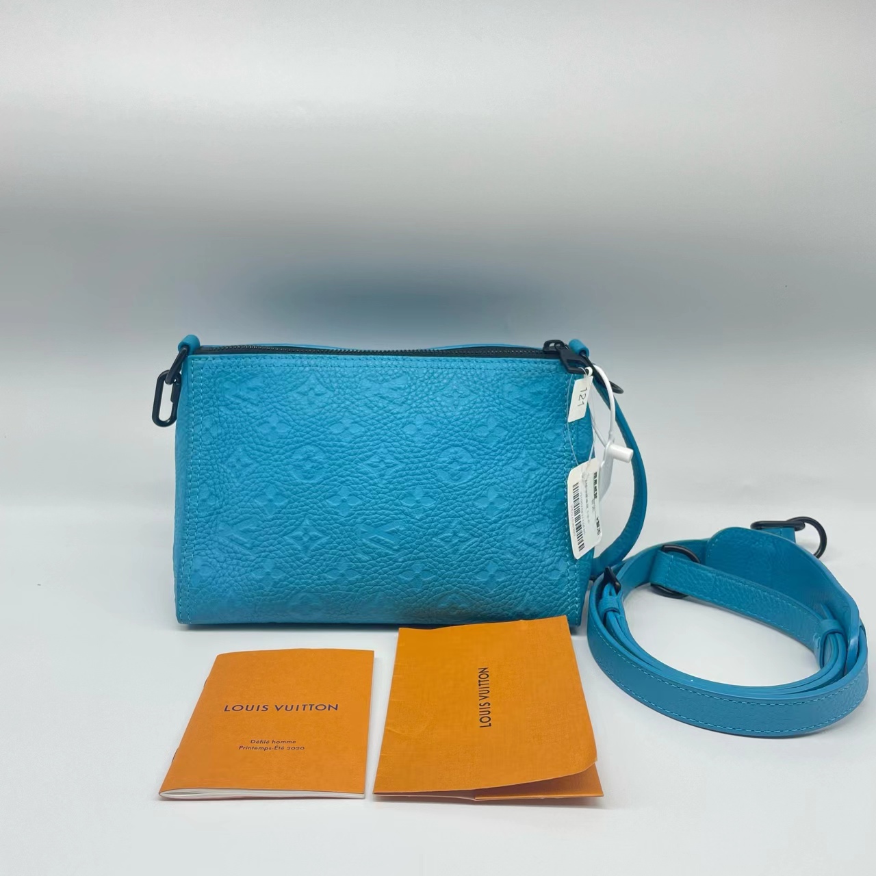 99新 LouisVuitton/路易威登 lv 蓝三角斜跨包单肩包手拿包32658