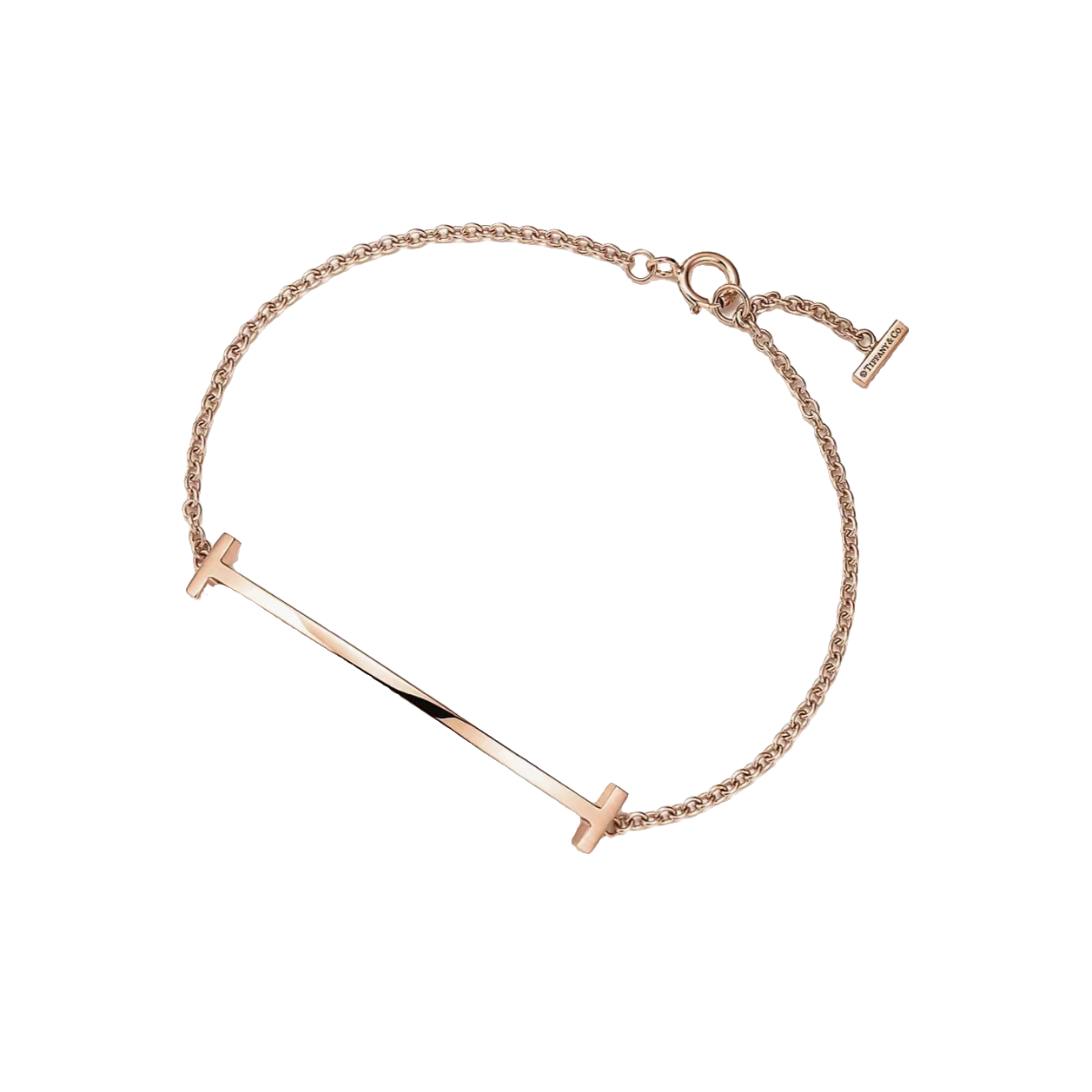 未使用 Tiffany & Co./蒂芙尼  T系列小号微笑玫瑰金色手链