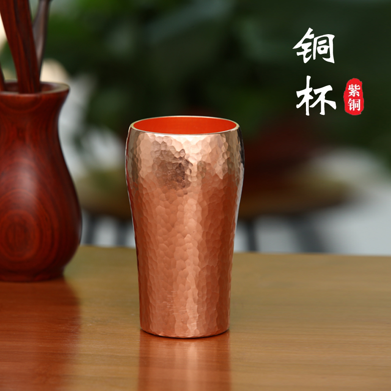 纯铜加厚紫铜啤酒杯咖啡机接粉铜杯养生杯铜杯子冷饮杯饮料杯