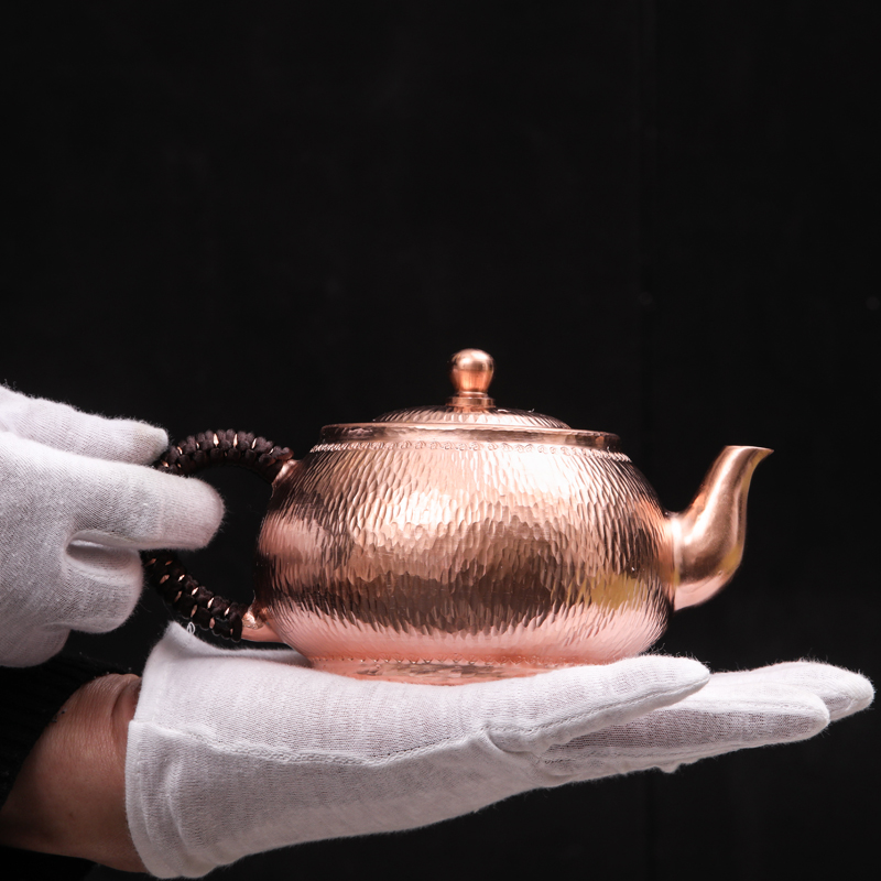 手工小号铜壶纯铜茶壶迷你泡茶壶铜带把功夫茶壶复古提梁铜壶烧水