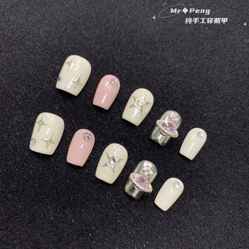 《西太后》纯手工穿戴甲贴钻小众少女显白冰透纯欲高品手工穿戴甲