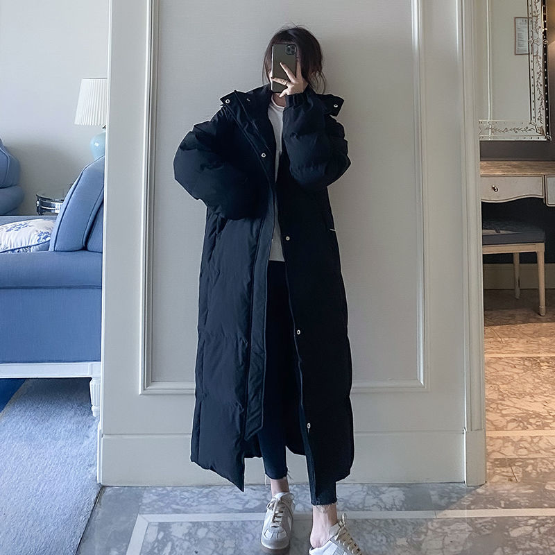 羽绒羽绒服女2023年冬装韩版过膝羽绒服超长款到脚踝学生中戏