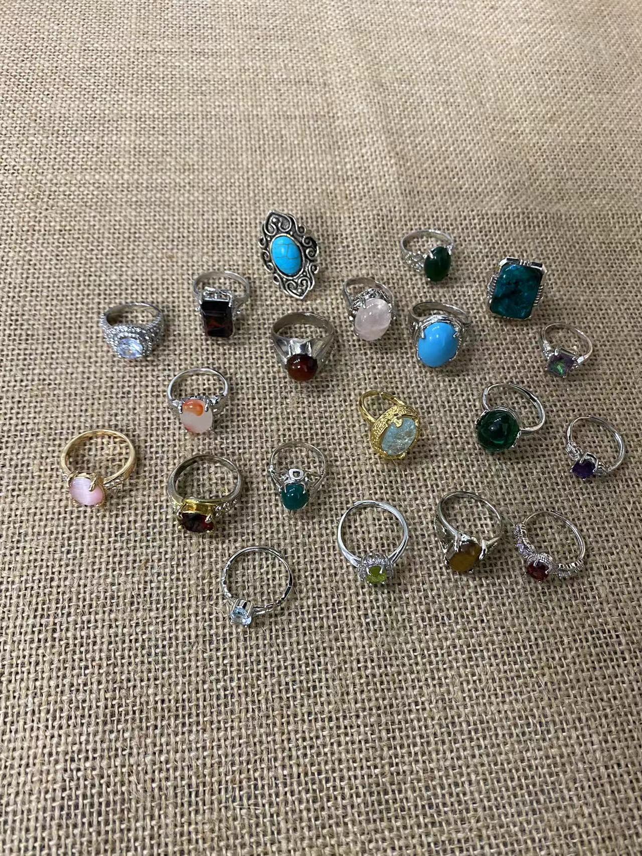 925银莫桑石戒指 手工气质蓝色时尚百搭指环镶嵌银戒轻奢复古小众