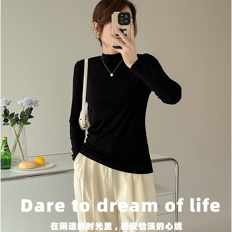水溶细羊长袖女士百搭打底衫8206