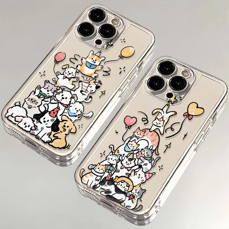 派对猫狗苹果15手机壳iPhone14promax新款7/8plus软壳13/12/11/xr