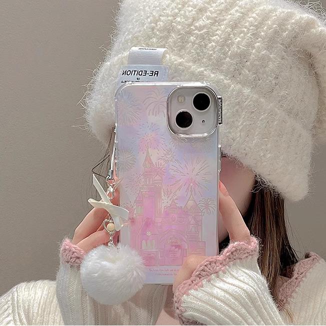 闪亮城堡烟花苹果15手机壳iPhone14电镀水波纹13promax高级感女12