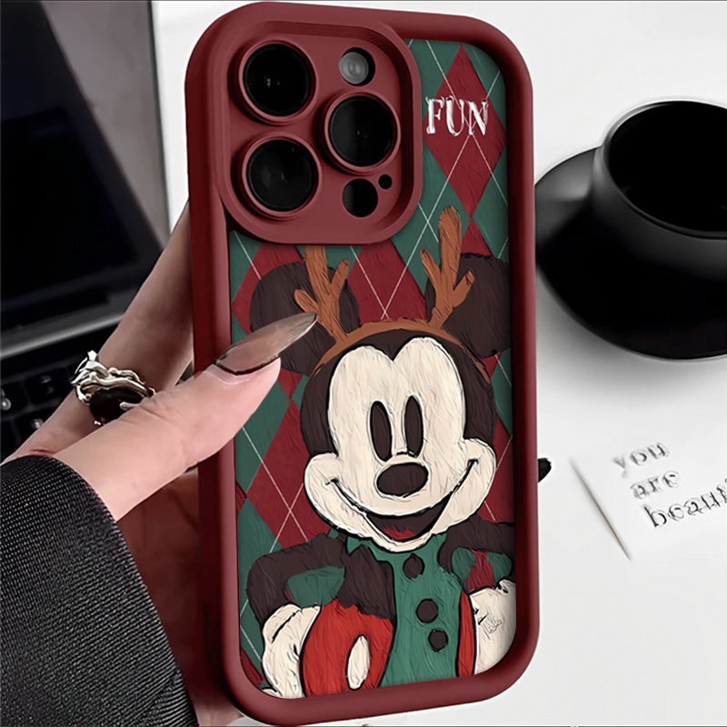 鹿耳米奇苹果15promax手机壳iphone14防摔13/12卡通11/xr/8plus/7
