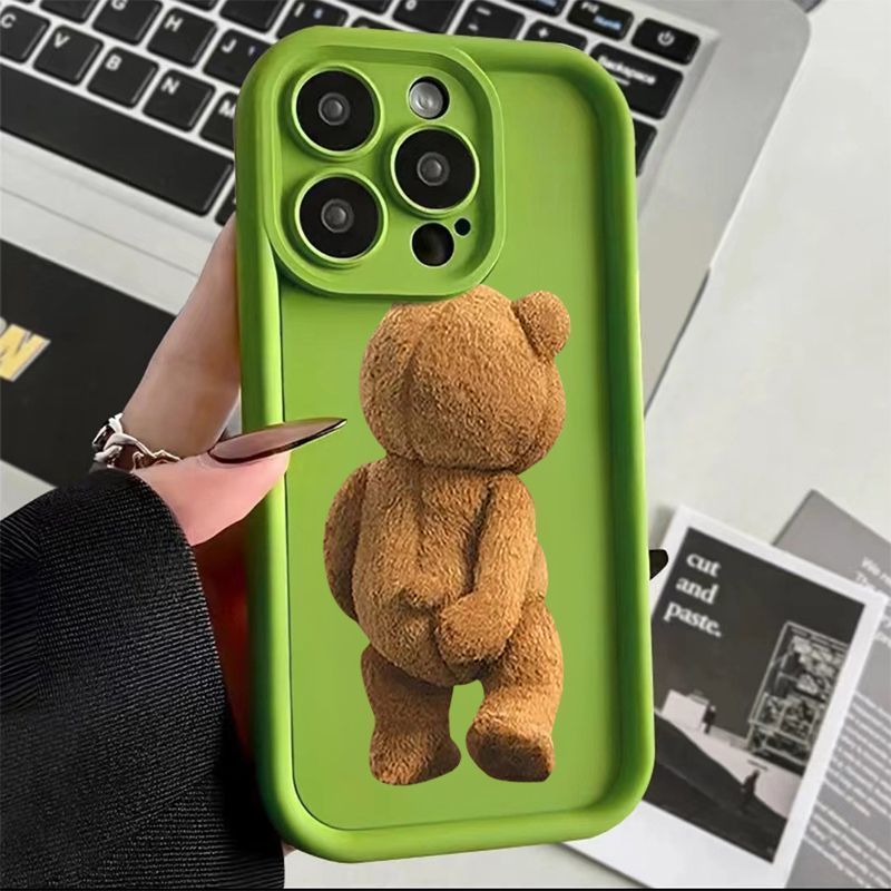 泰迪熊熊苹果15promax手机壳iphone14防摔13/12卡通11/xr/8plus/7