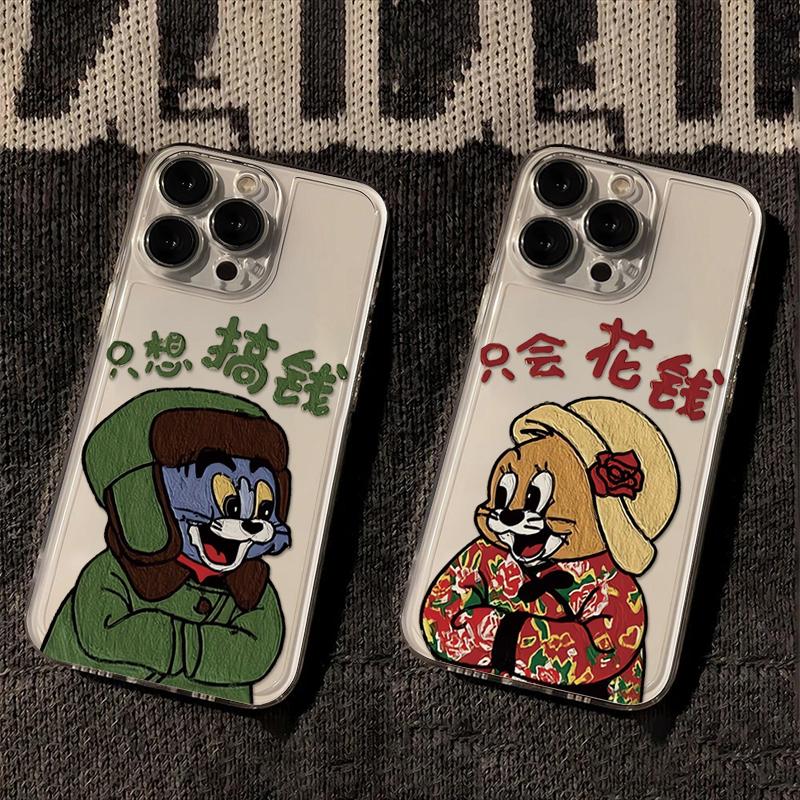 情侣卡通苹果15手机壳iPhone14promax新款7/8plus软壳13/12/11/xr