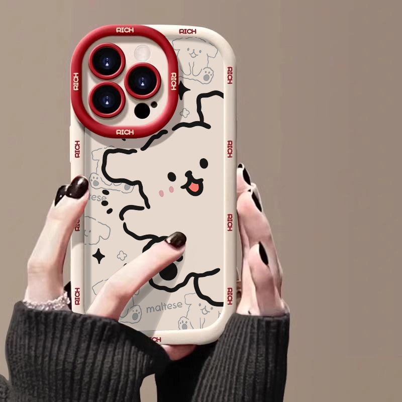 黑线小熊苹果15promax手机壳iphone14全包13软12新年11泡芙x红7/8