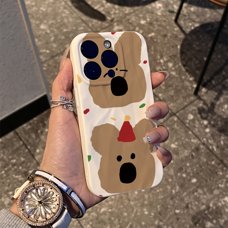 帽子树懒苹果15promax手机壳iphone14/13卡通12折皱壳11/xr/8p/7