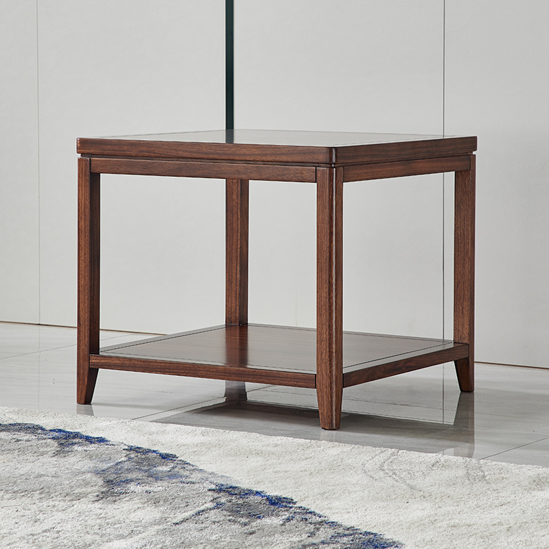 新中式乌金木角几边几实木家用客厅阳台酒店简约整装方形茶几方几