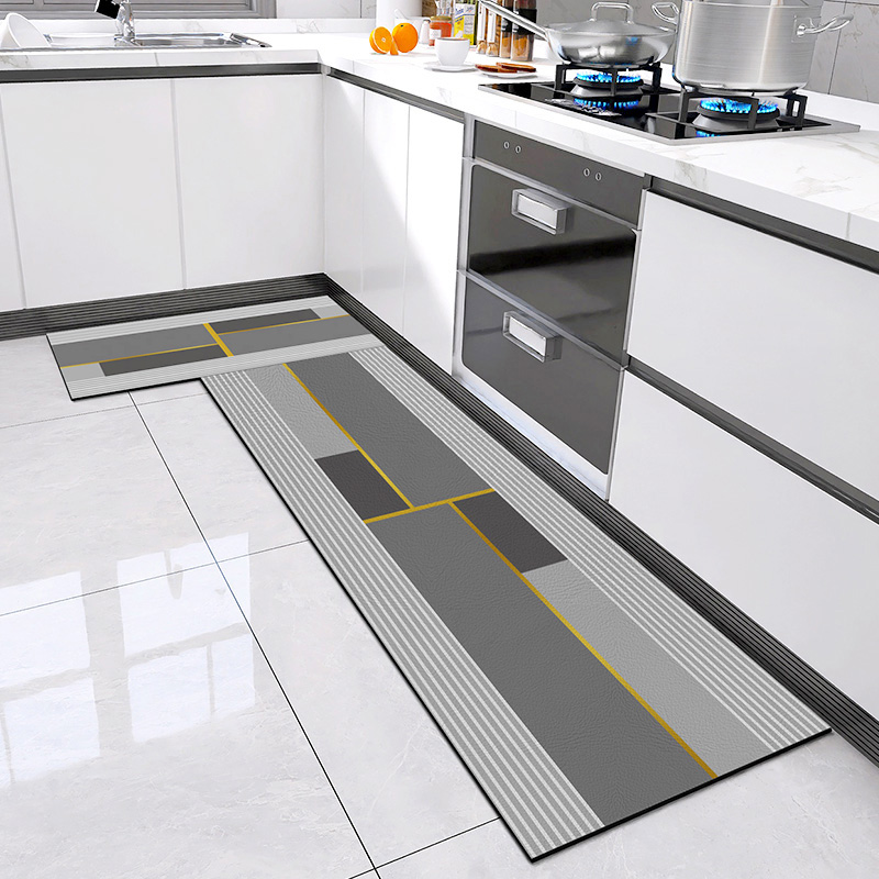 厨房地垫防滑防油耐脏可擦免洗pvc长条家用厨房脚垫专用地毯满铺