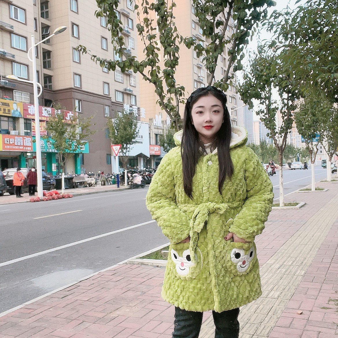 塔芙绒中长款腰带套装三层夹棉加厚睡衣套装现货秒发