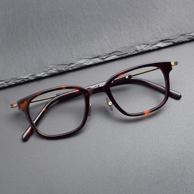 增同永款板材眼镜框 网红素颜显白冷橙色GMS124可配近视眼镜架