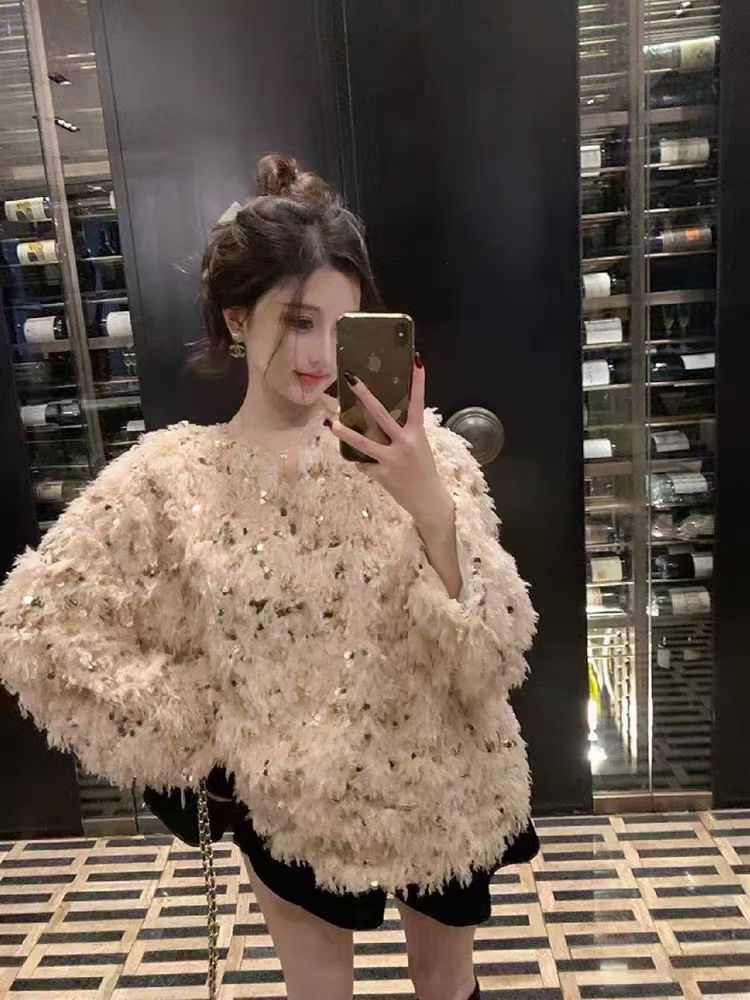 女士亮片宽松打底