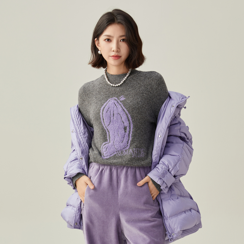 XG/雪歌保暖秋冬百搭印花套头长袖休闲冬季毛针织衫XI411013B282