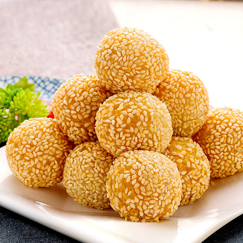 享口福芝麻球240g麻圆红豆沙夹心馅早餐小吃油炸麻白芝麻糯米丸