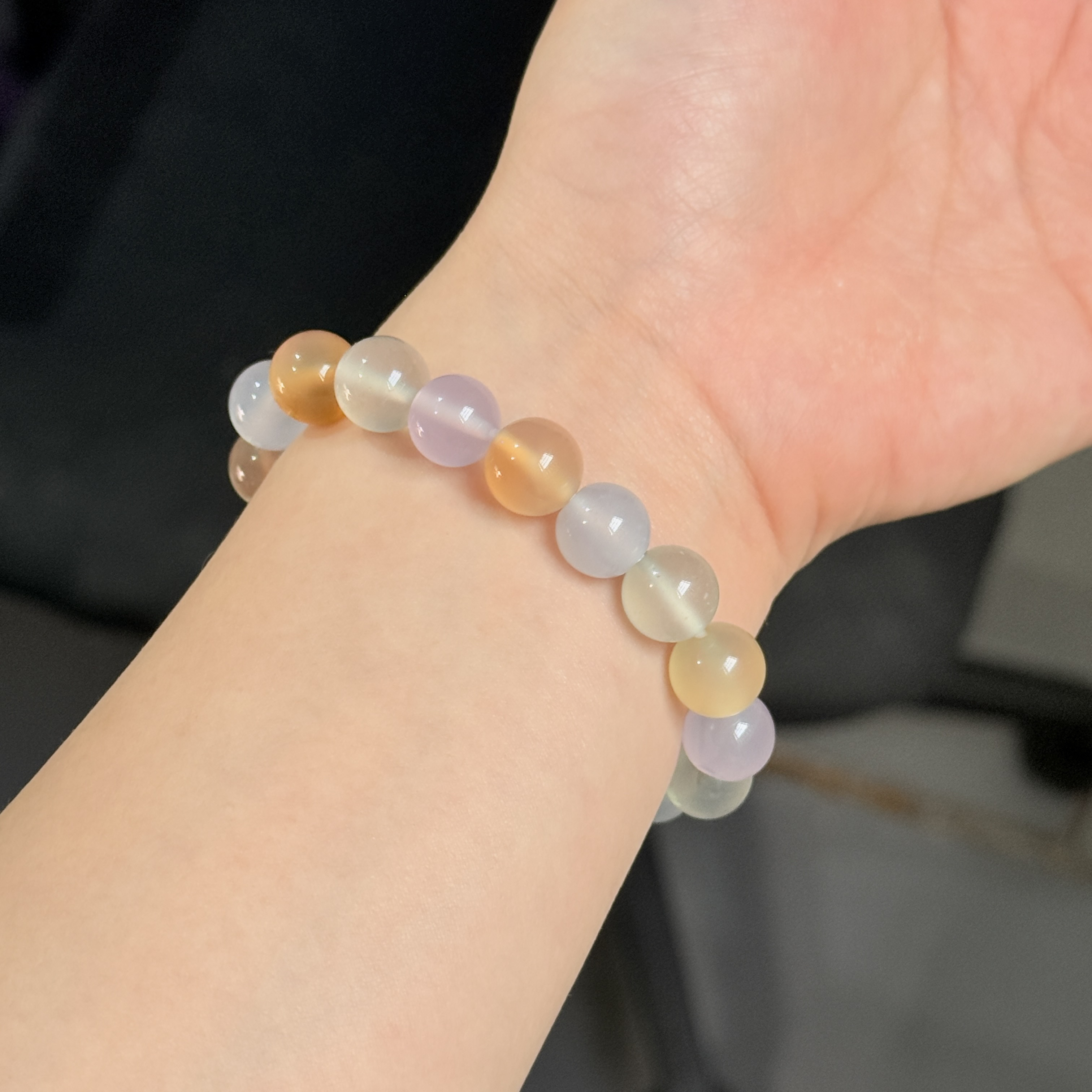 【再来一只】天然多宝玛瑙10m圆珠女款甜美手串多样性发其中一串