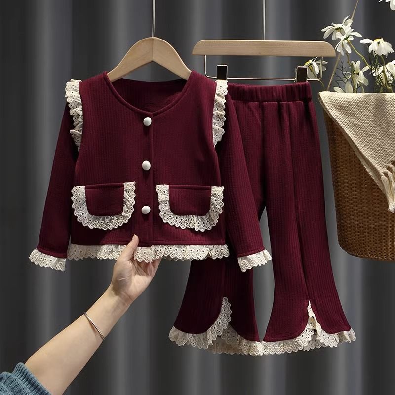 女童小香风公主套装2023春秋季新款小女孩气质开衫外套宝宝喇儿童