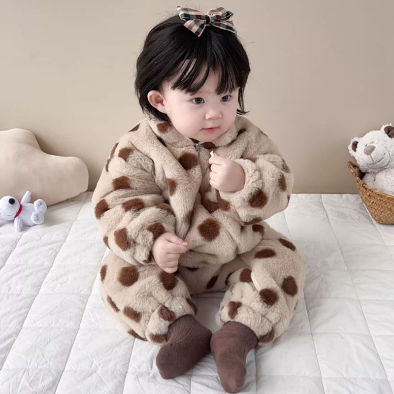 ins网红婴儿冬装搞怪保暖爬服连体衣男女宝宝加绒加厚外出服冬装