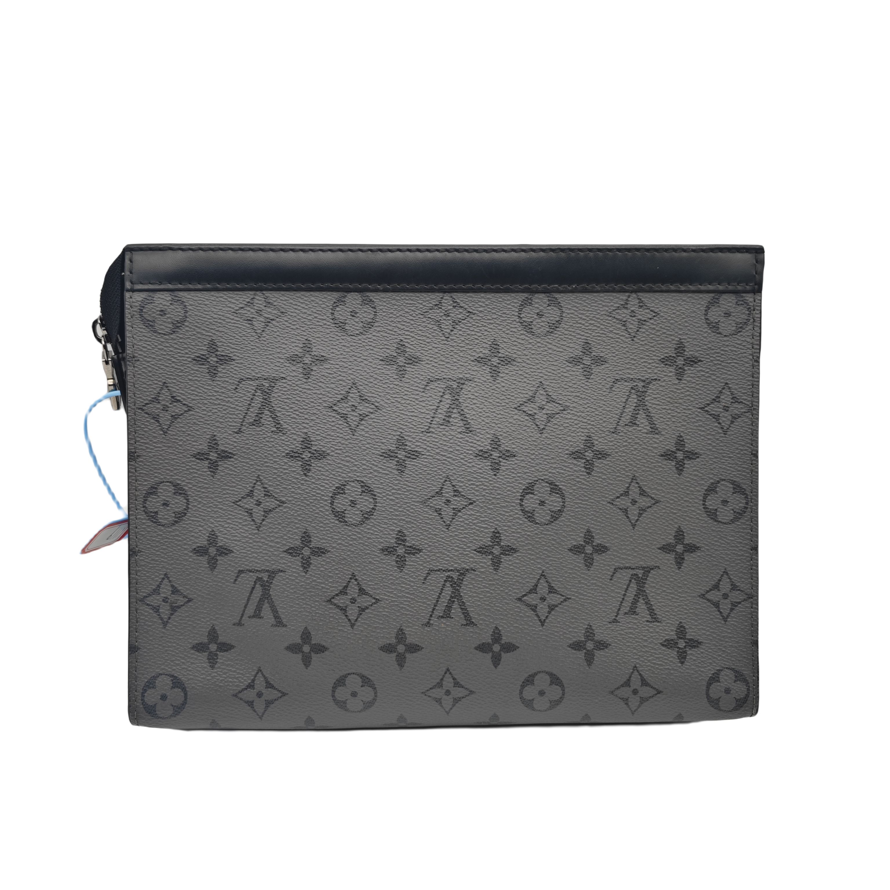 95新 LouisVuitton/路易威登 男士黑武士灰老花洗漱包手拿包商务