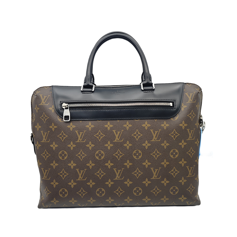 95新 LouisVuitton/路易威登 经典老花公文男士棕色手提包 无肩带