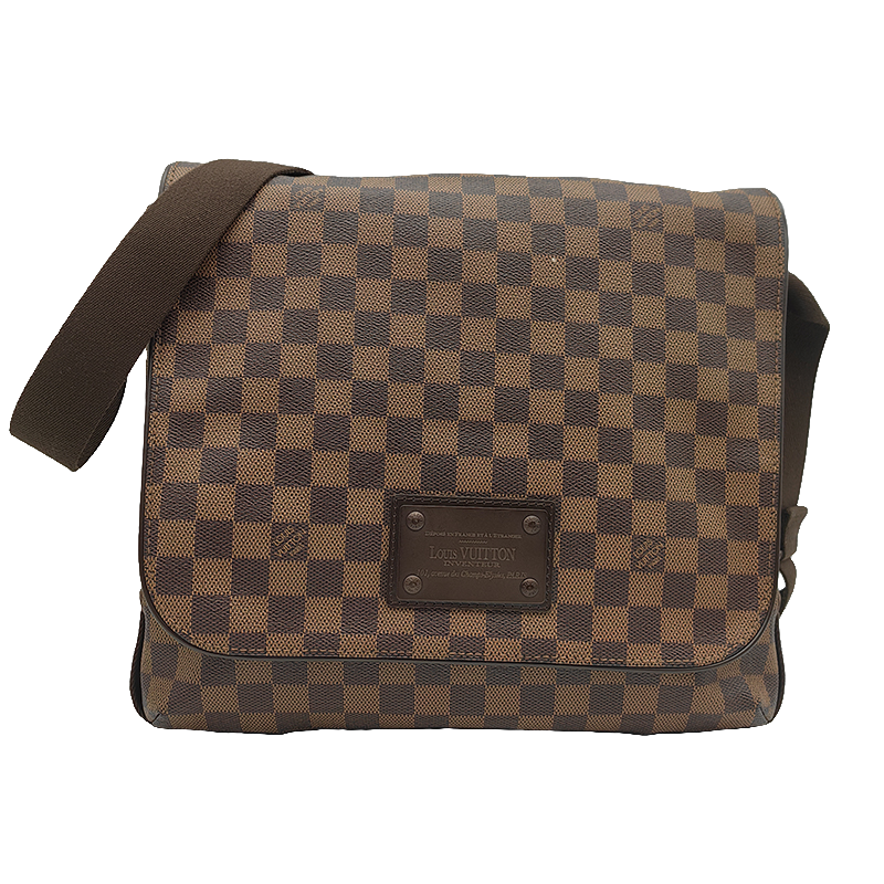95新 LouisVuitton/路易威登 棕色棋盘格邮差包男士单肩斜挎包