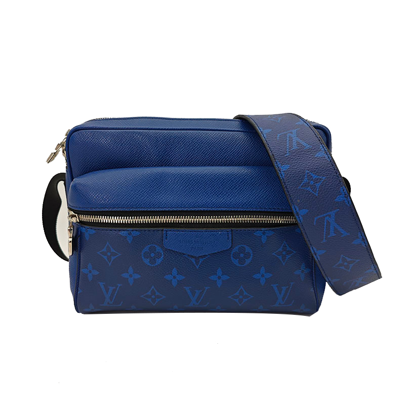 95新 LouisVuitton/路易威登 outdoor蓝相机包男士单肩斜挎邮差包