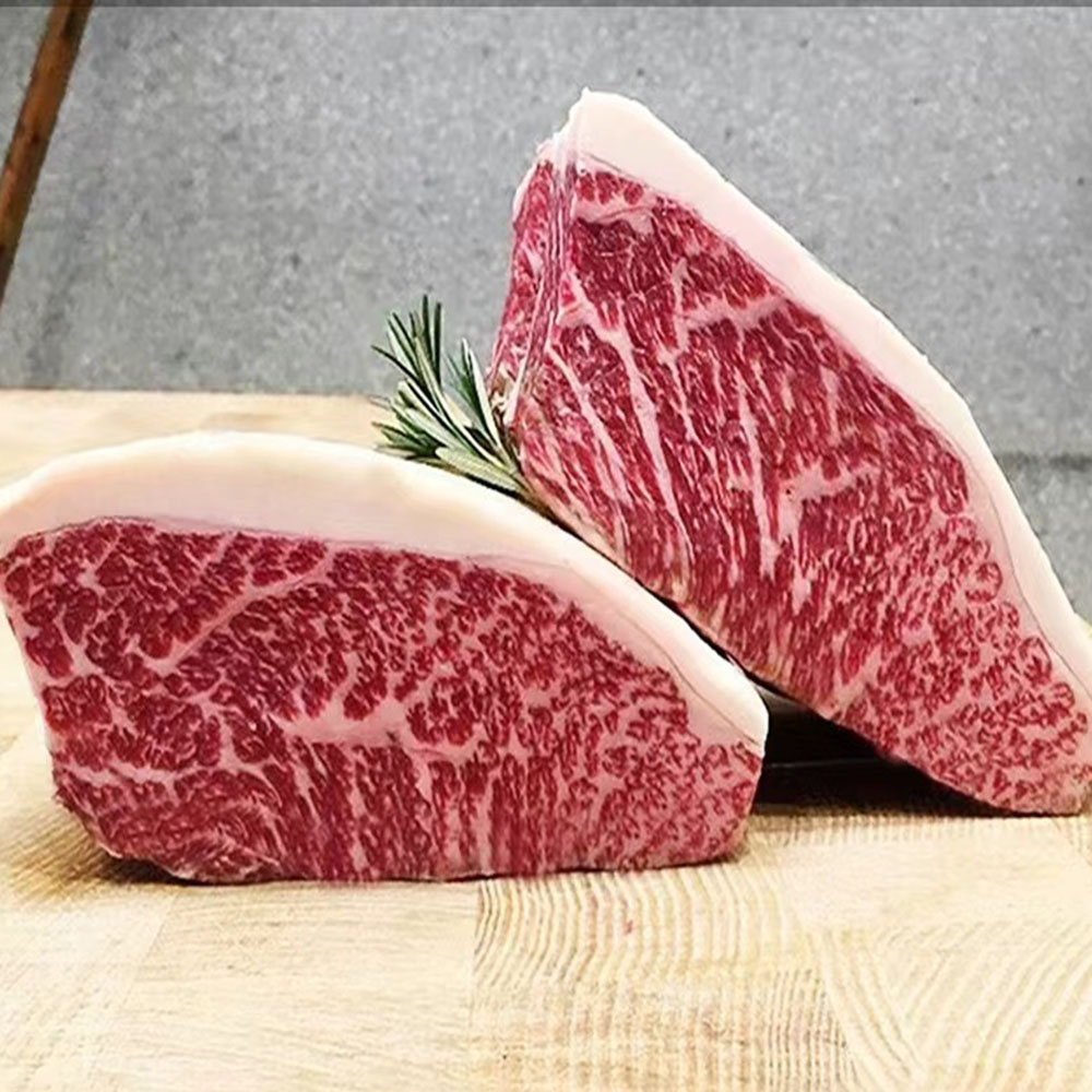 澳洲M9+纯血和牛臀腰肉盖雪花小放心西冷牛排切割整块称重1000g起