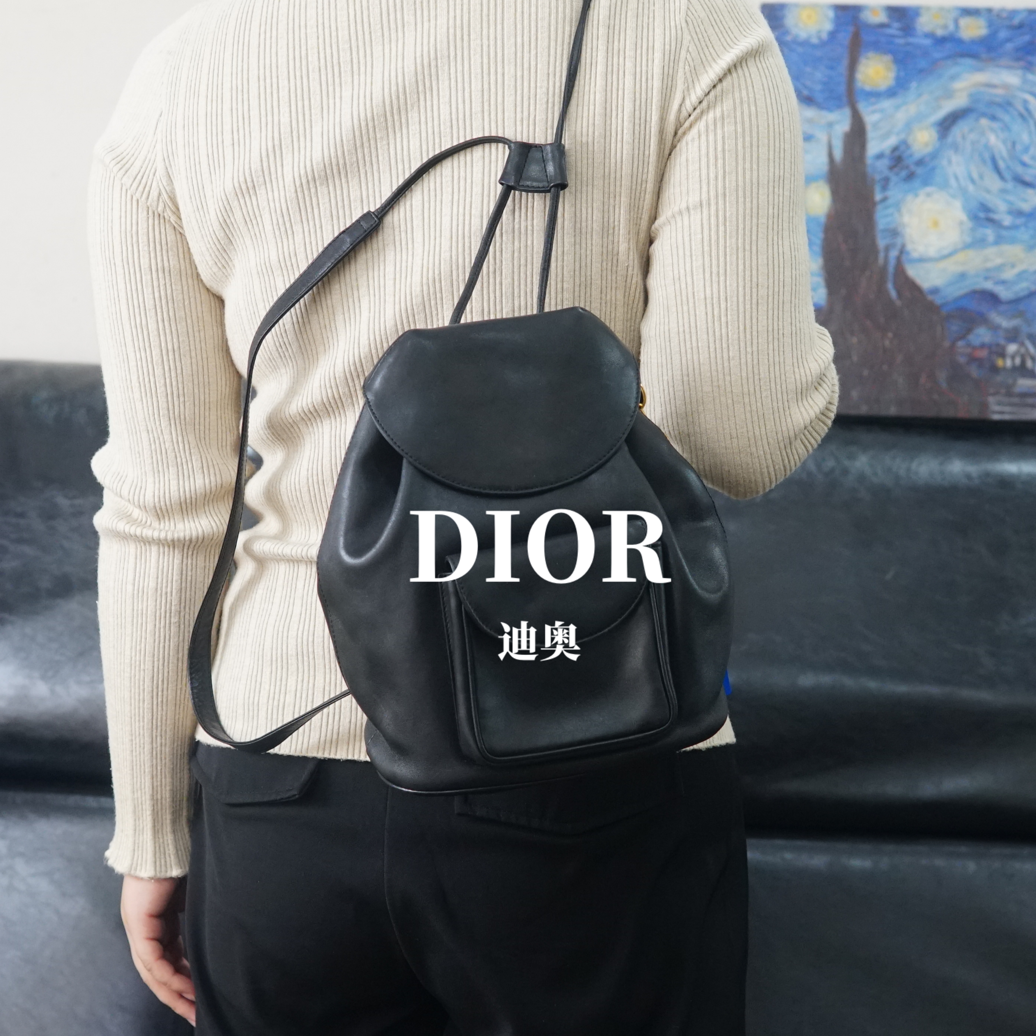 95新 DIOR/迪奥 黑色双肩包/ZG11730540/0540