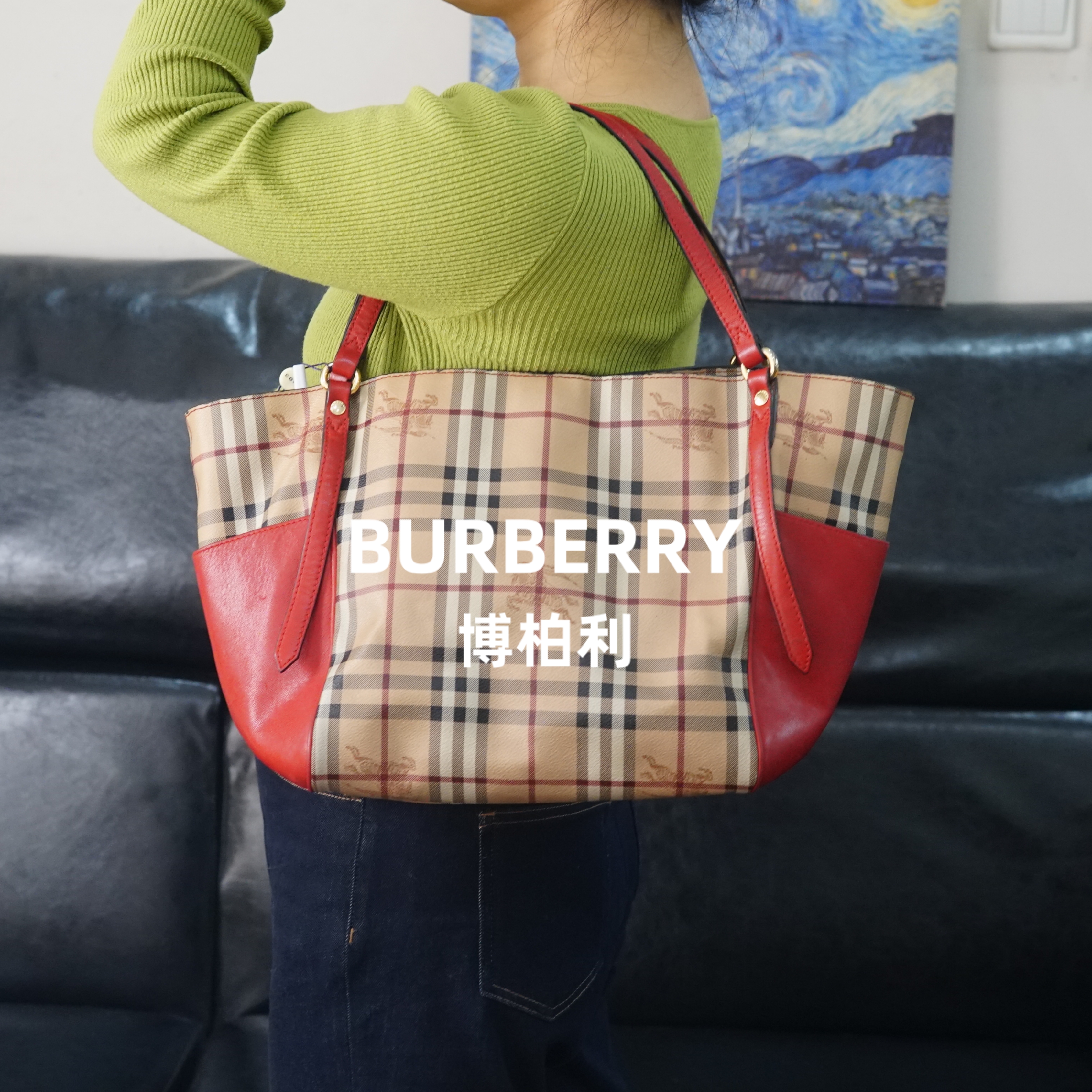 95新 BURBERRY/博柏利 巴宝莉 格纹单肩包/WJ11618003/8003