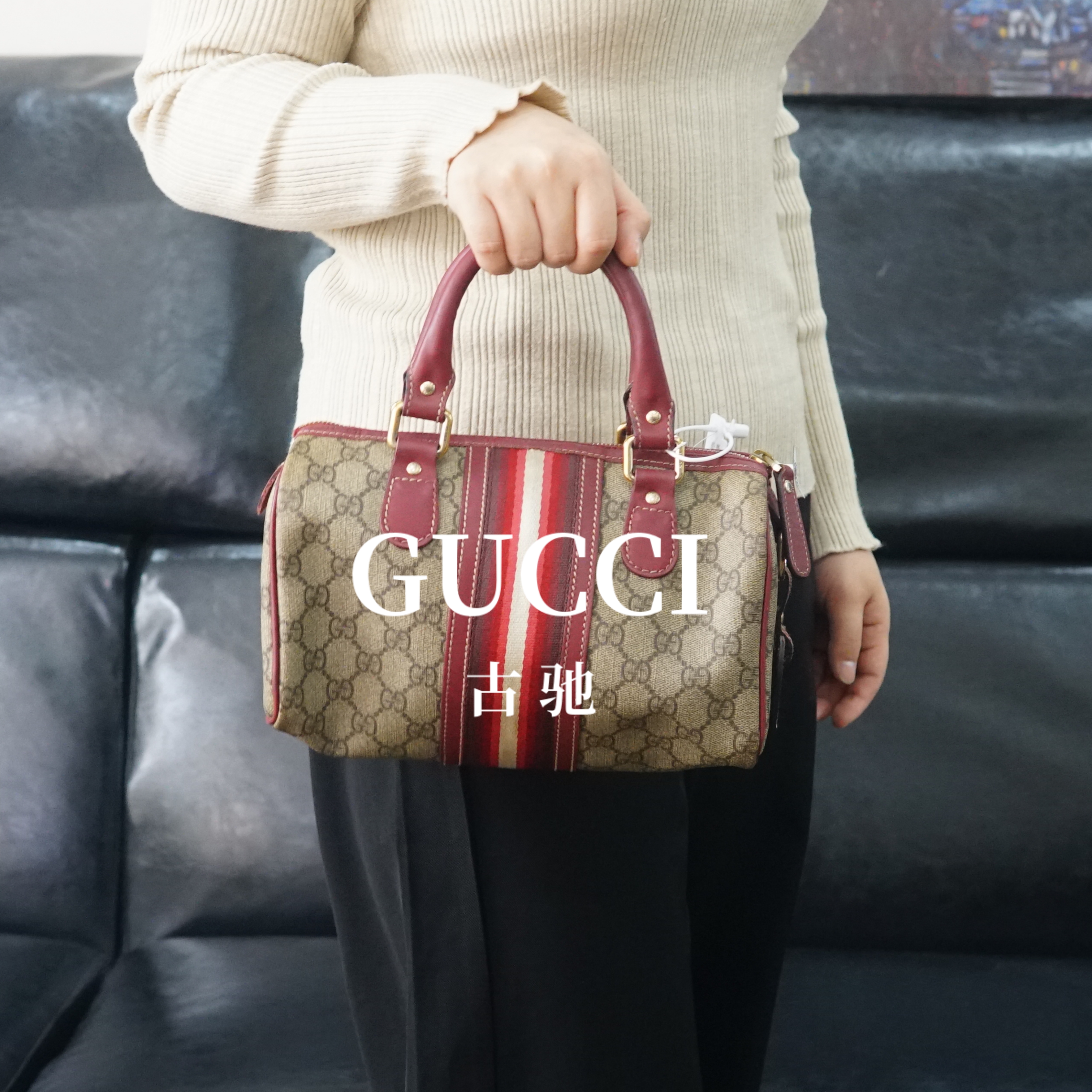 95新 GUCCI/古驰 老花枕头包/F4WJ11509060/9060