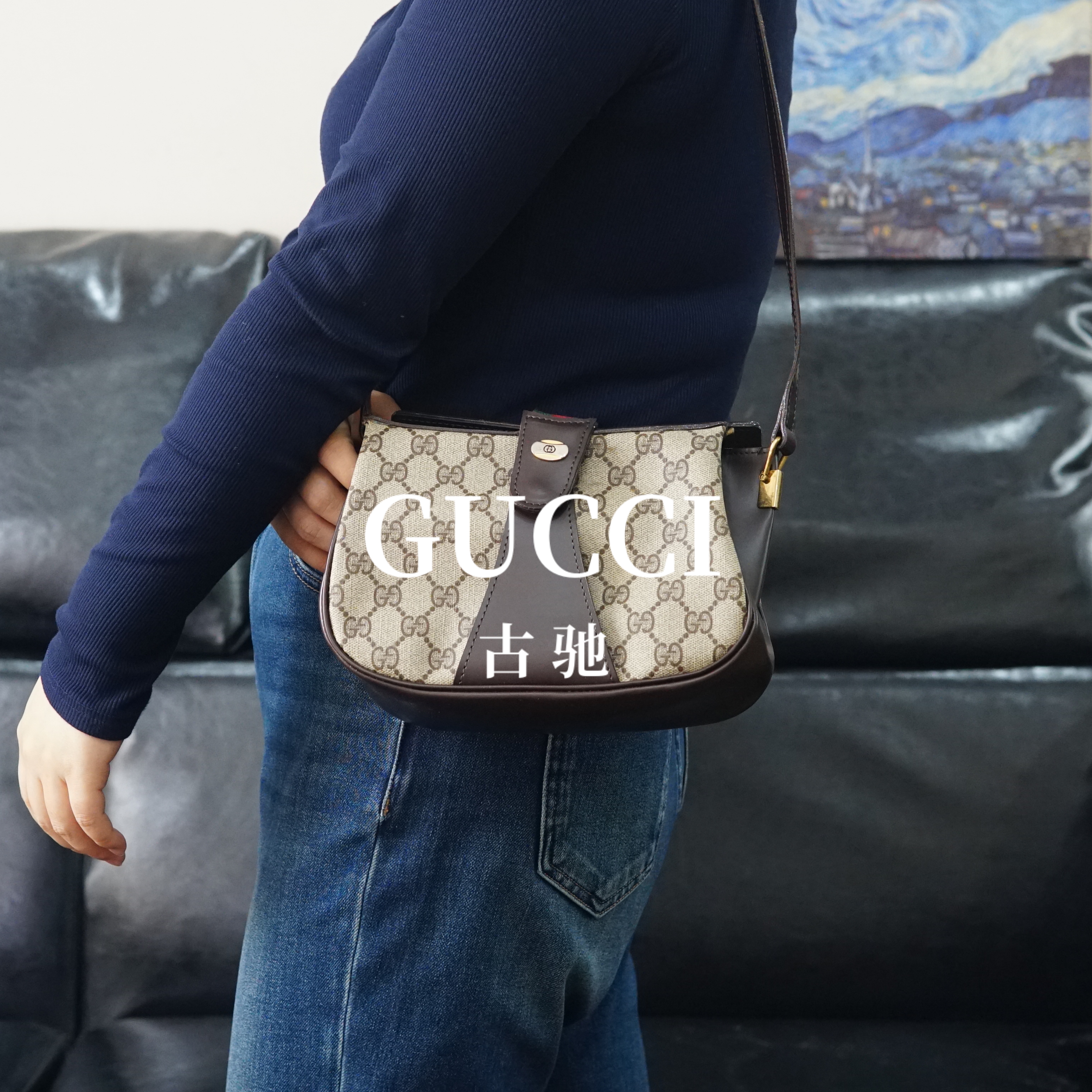 95新 GUCCI/古驰 老花单肩包/JJ11109116/9116