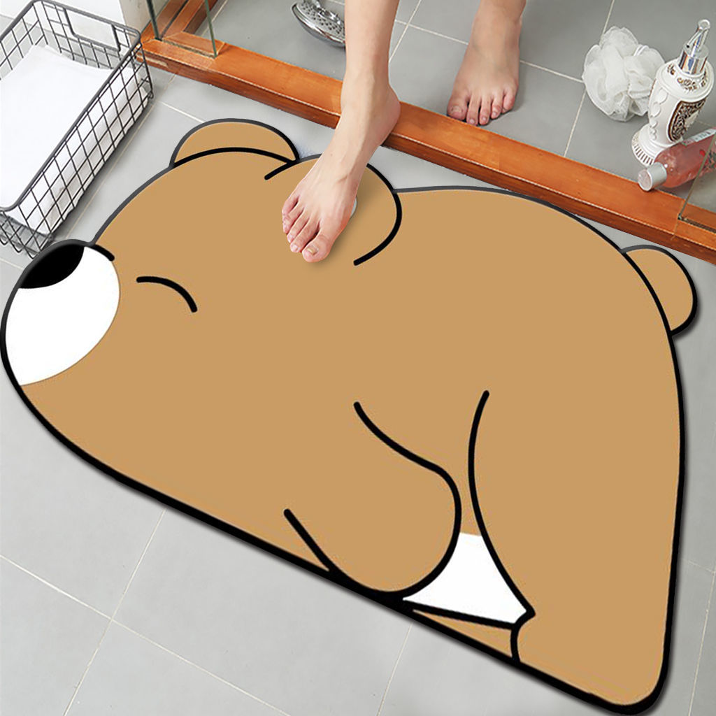 简约卫生间门垫防滑可机洗卡通硅藻泥吸水浴室门口垫防滑地垫地毯