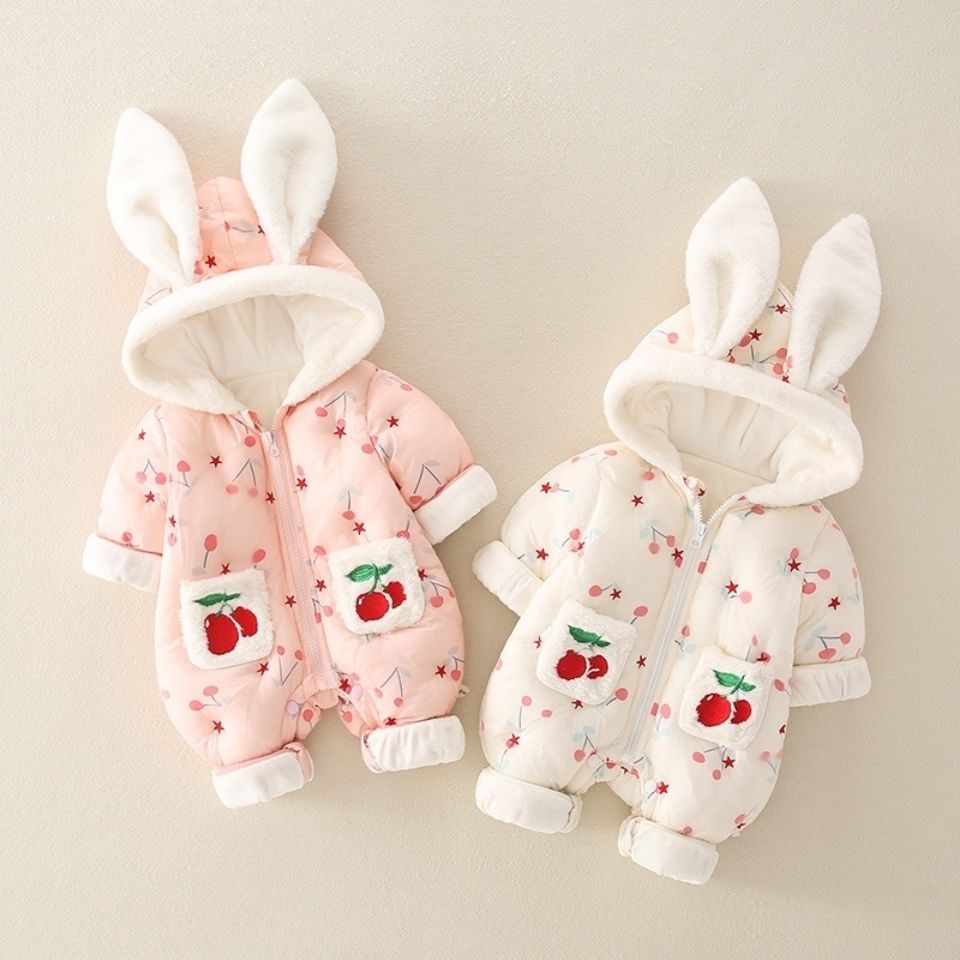 婴儿连体衣到外出服抱衣拜年服秋冬款女宝宝可爱公主保暖哈衣