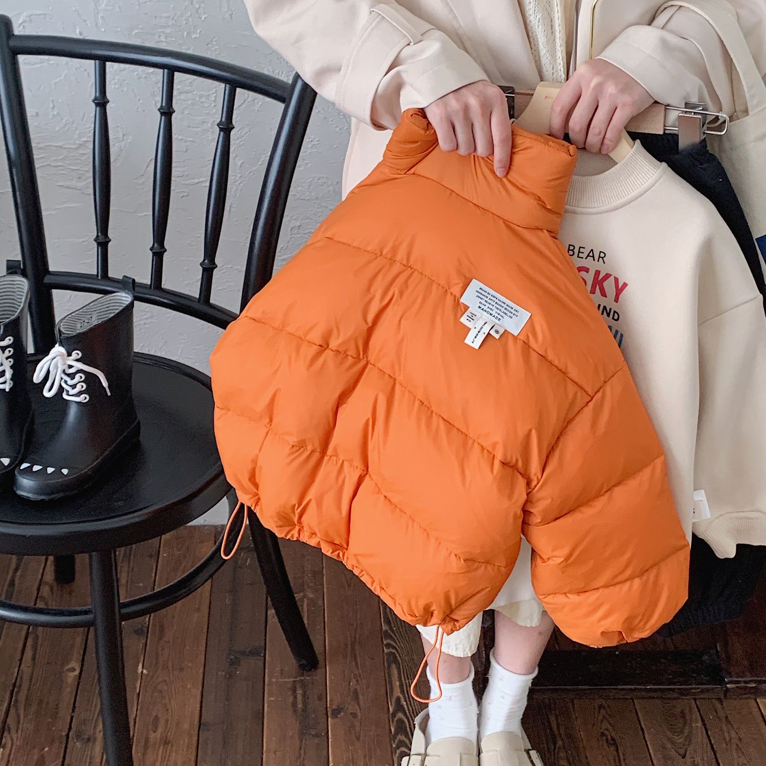 新品儿童面包短款棉服新款2023冬季男童女童加厚宝宝加